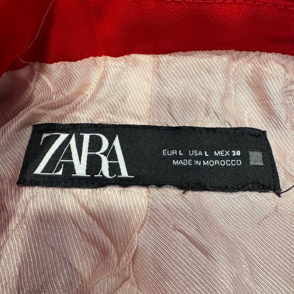 Zara Red Rolled Up Sleeves Blazer Sz: L - Picture 13 of 14